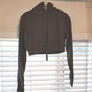 Fashion Nova Woman's Gray Cropped Long Sleeve Hoodie, Size: M, NWT